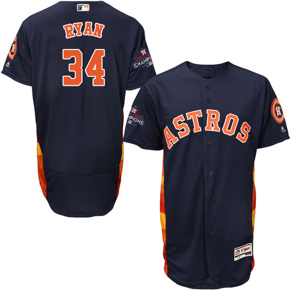 Astros #34 Nolan Ryan Navy Blue Flexbase Authentic Collection World Series Champions Stitched MLB Jersey - Click Image to Close